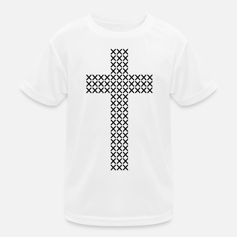 Kreuzstichmuster Kinder Funktions-T-Shirt