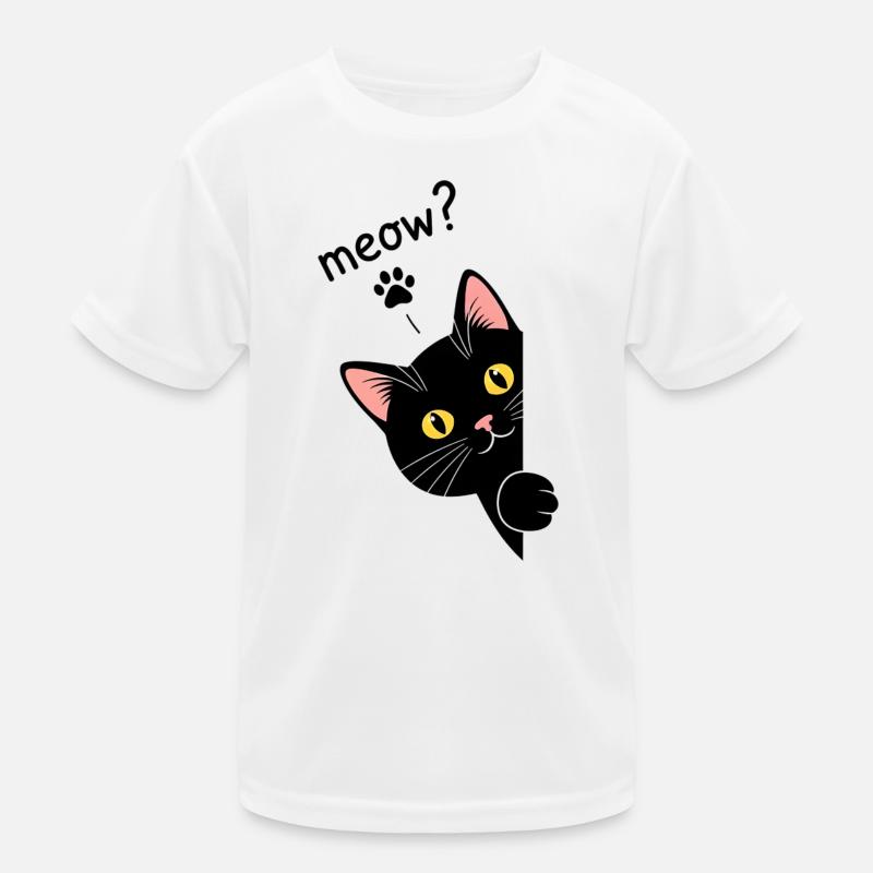 Chat noir curieux au bord de Meow ! - Black Ca T-shirt sport Enfant