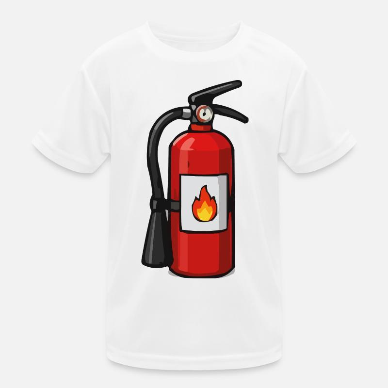 Fire Extinguisher Cartoon Flame Kids Functional T-Shirt
