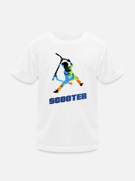 Roller - Kinder Funktions-T-Shirt - Weiß - Vorne