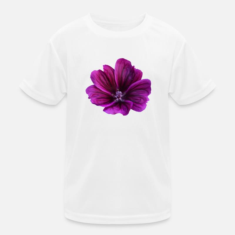 Malve violette Blüte Kinder Funktions-T-Shirt