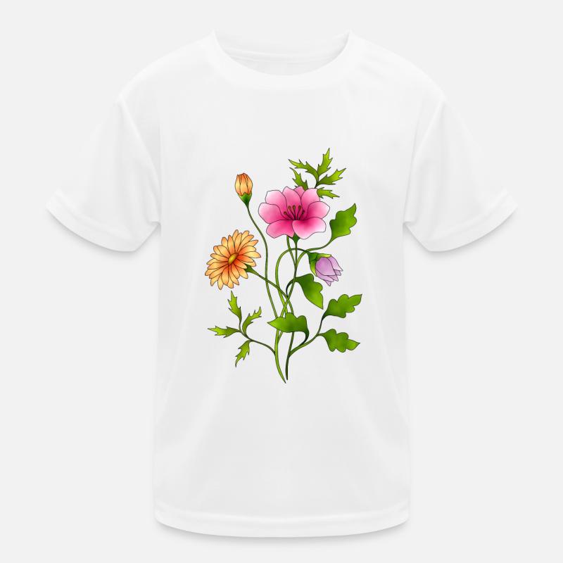 Blumen Kinder Funktions-T-Shirt