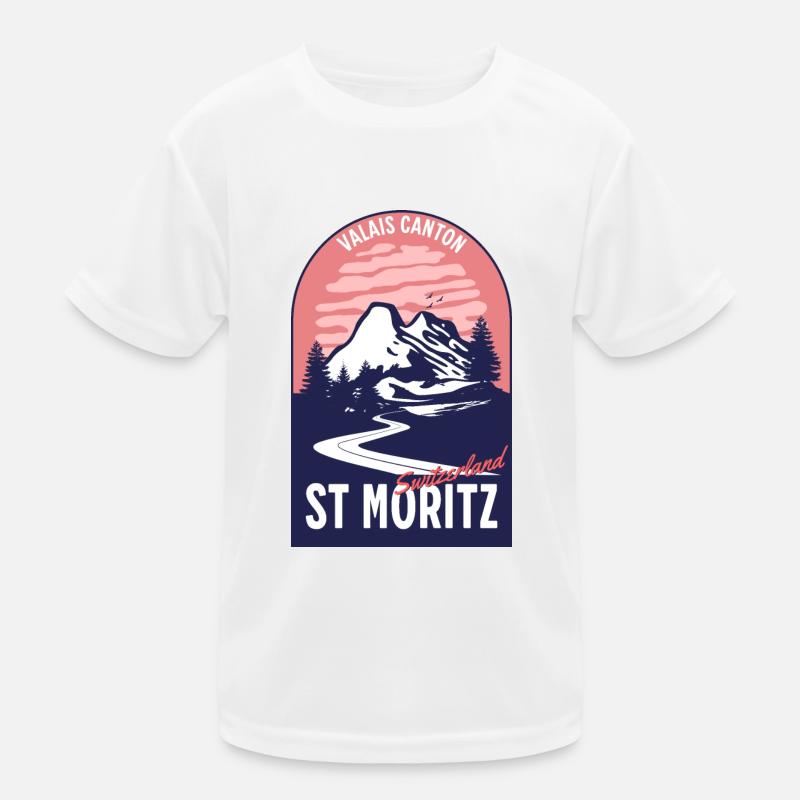 St. Moritz Schweiz Wallis Kinder Funktions-T-Shirt