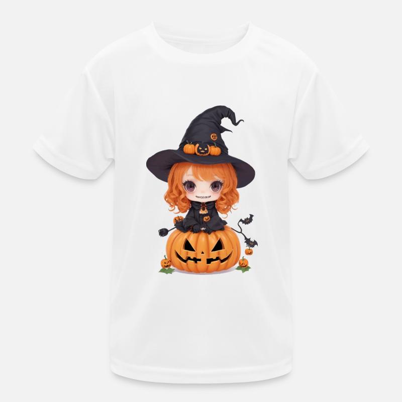 Helloween Pumpkin Witch Kids Functional T-Shirt