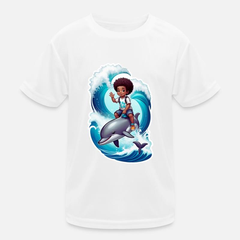 Kind Delfin Geschenkidee Wellenreiten Delfine Kinder Funktions-T-Shirt