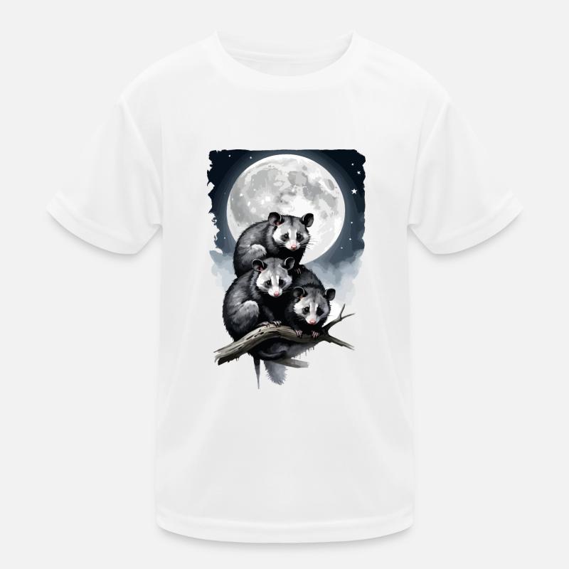 opossum illuminated by the moon. Kids Functional T-Shirt