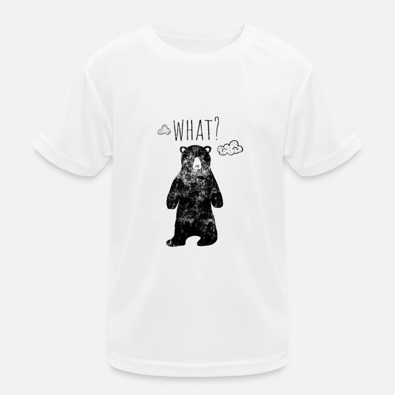 whorehouse bear under clouds - Kids Functional T-Shirt - white