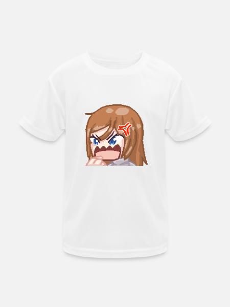 Pillowg1rl Emote Rage - Kinder Funktions-T-Shirt - Weiß - Vorne