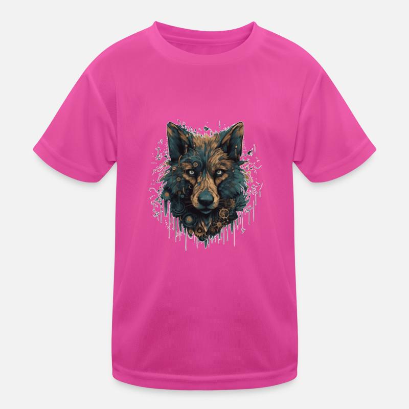Wolf Cool Geschenkidee Kinder Funktions-T-Shirt