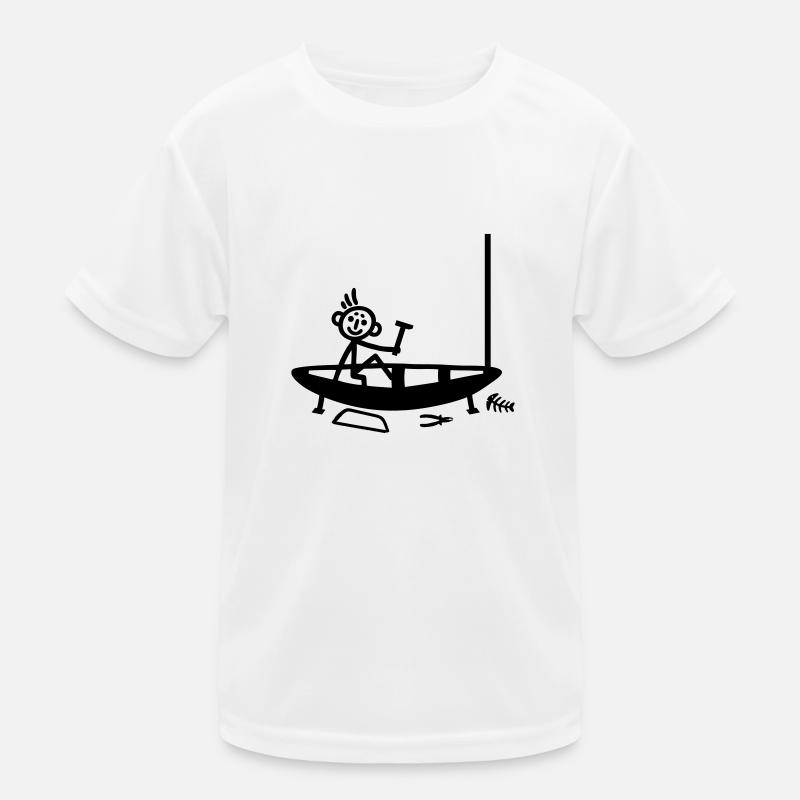 Boot bauen - Strichmännchen Kinder Funktions-T-Shirt