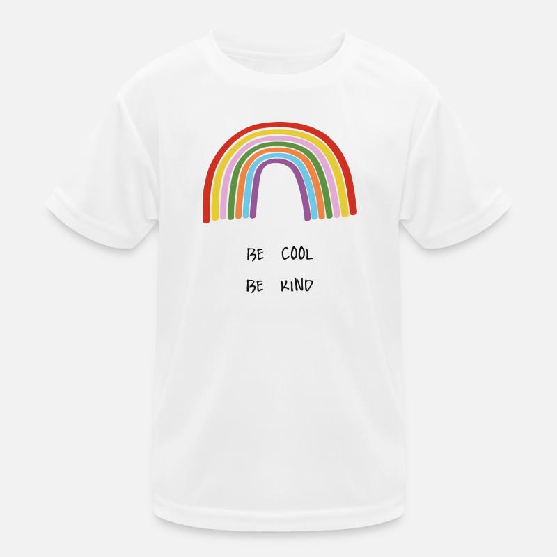 Sei cool Sei freundlich Becool Bekind Regenbogen Kinder Funktions-T-Shirt