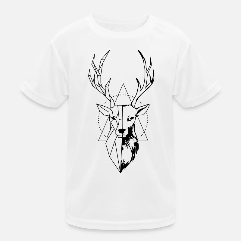 Hirsch - Kinder Funktions-T-Shirt - Weiß