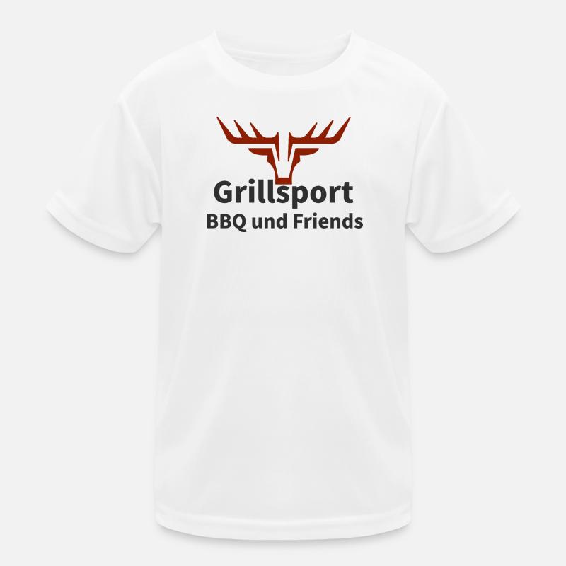 Grillsport BBQ Freunde Logo Kinder Funktions-T-Shirt