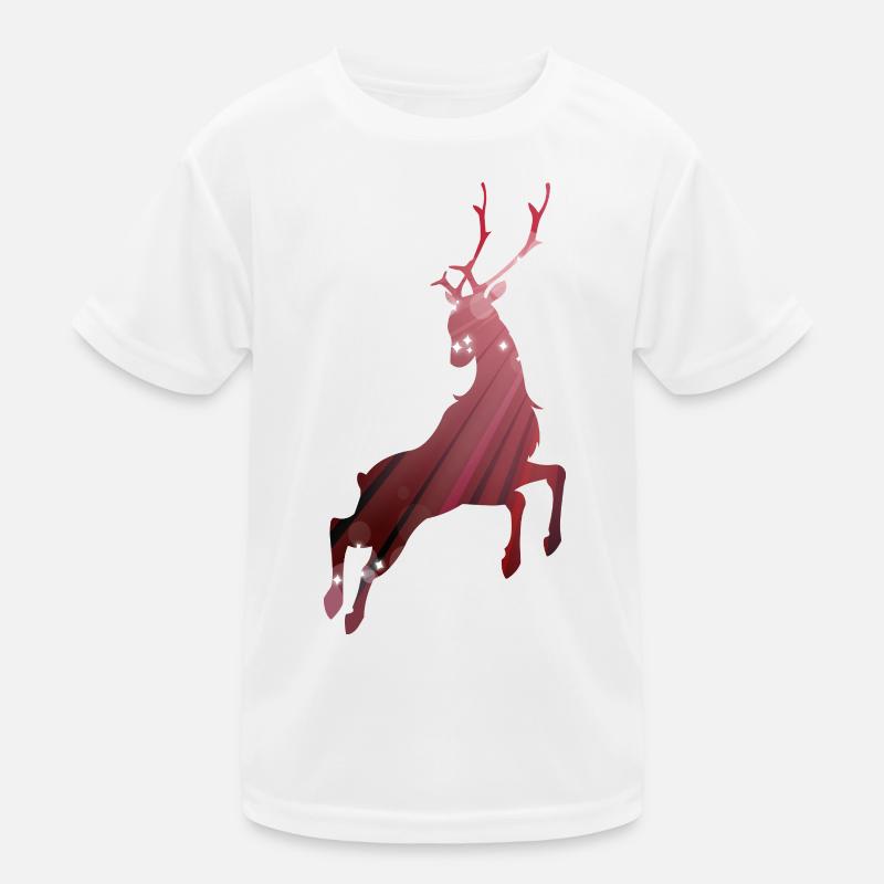 Umriss eines springenden Hirsches Kinder Funktions-T-Shirt