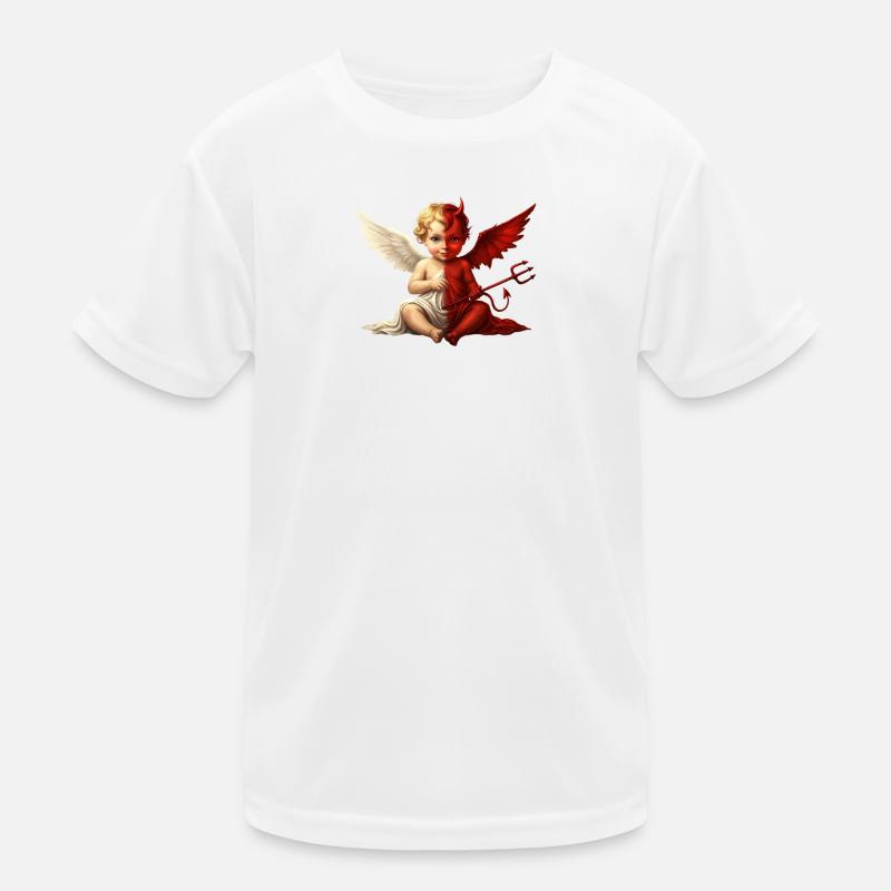 Dual Angel Devil Cherub Kids Functional T-Shirt