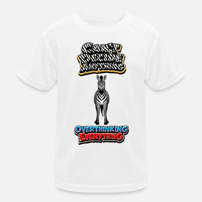 Zebra Overthinking Graphics - Kids Functional T-Shirt - white