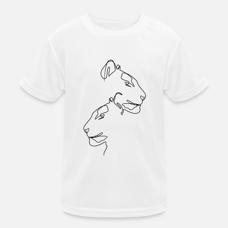Tiger Kontur Löwe Kinder Funktions-T-Shirt