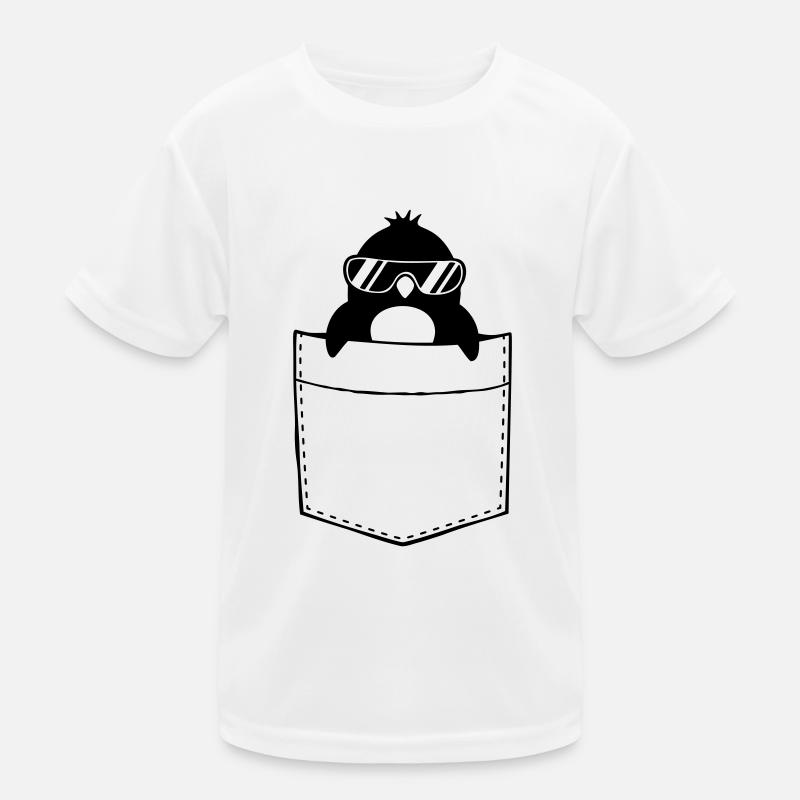 Shirt Chest Pocket Penguin Kids Functional T-Shirt