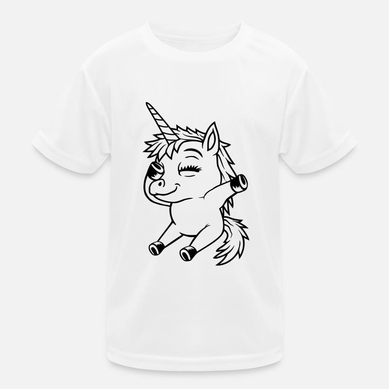 Fille Licorne Dabbing assise T-shirt sport Enfant