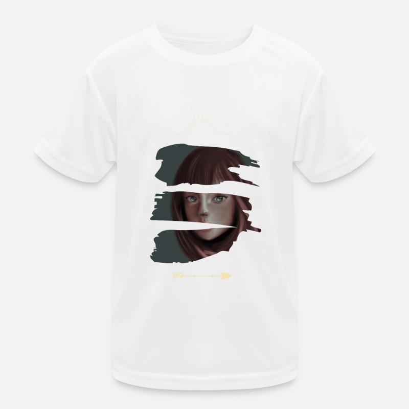 Frau mit mond Kinder Funktions-T-Shirt