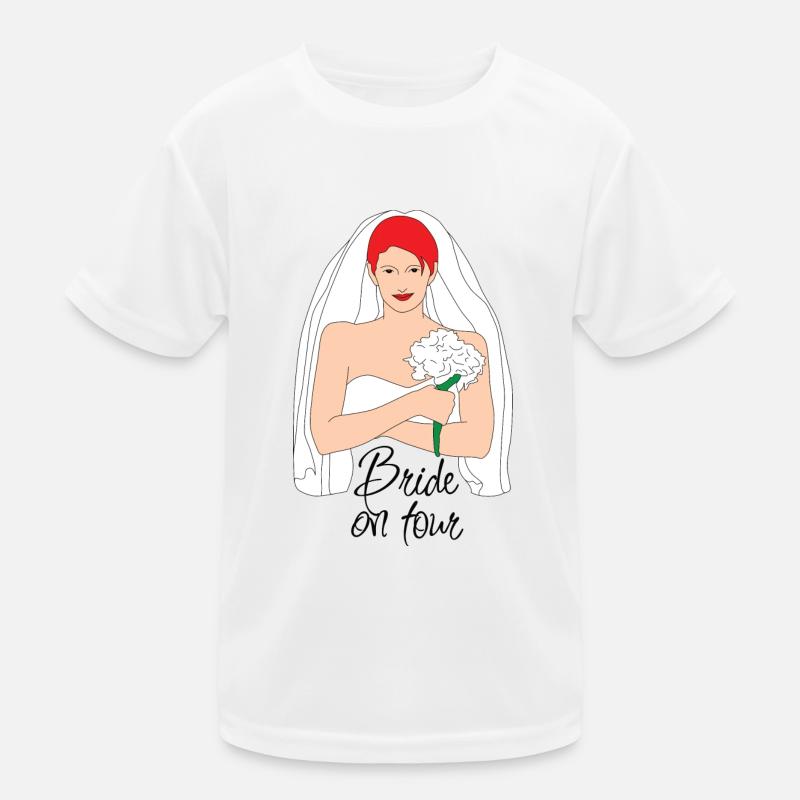 Bride On Tour Red 2 Kids Functional T-Shirt
