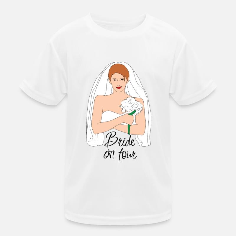 Bride On Tour Brown 2 Kids Functional T-Shirt