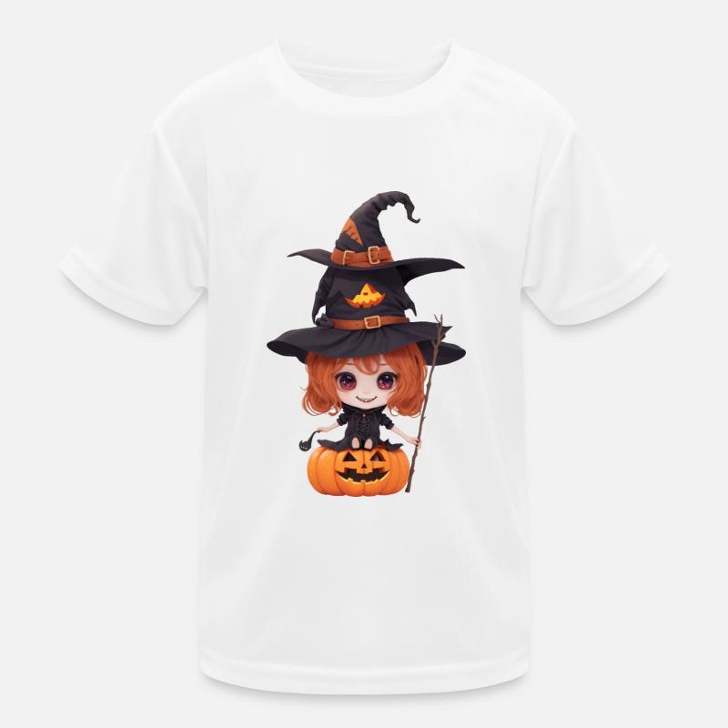Helloween Pumpkin Witch Kids Functional T-Shirt