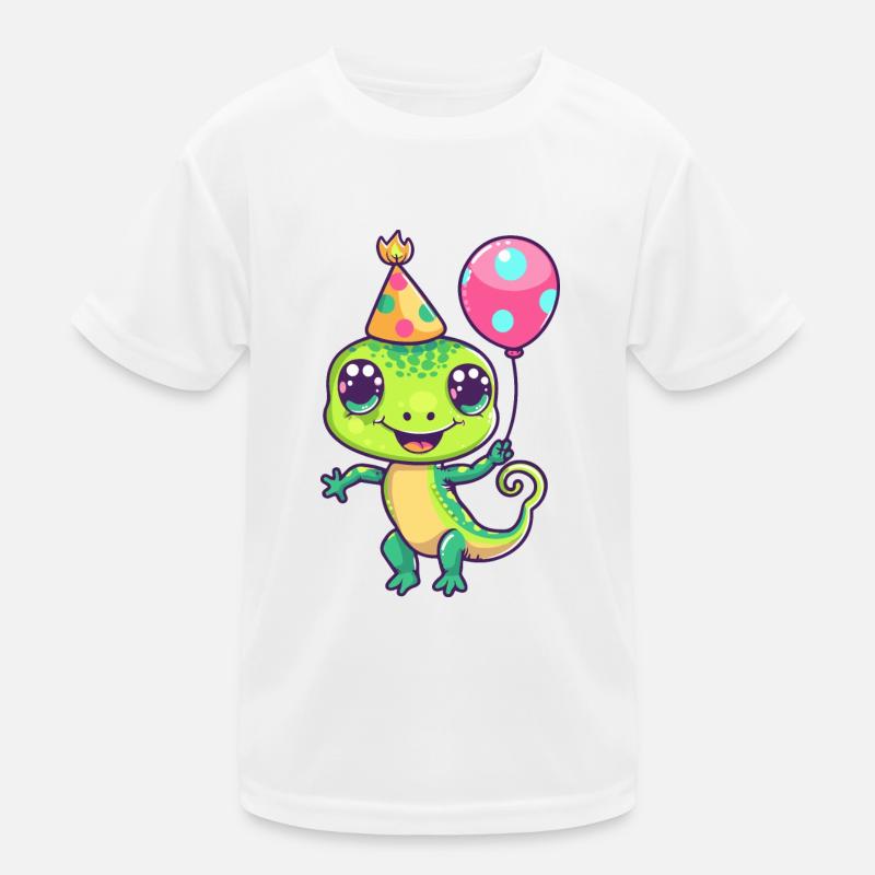 Echse Geburtstag Comic Kinder Funktions-T-Shirt