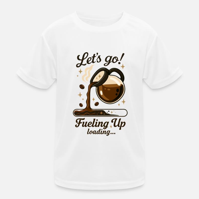 Decken wir uns mit Kaffee ein Kinder Funktions-T-Shirt