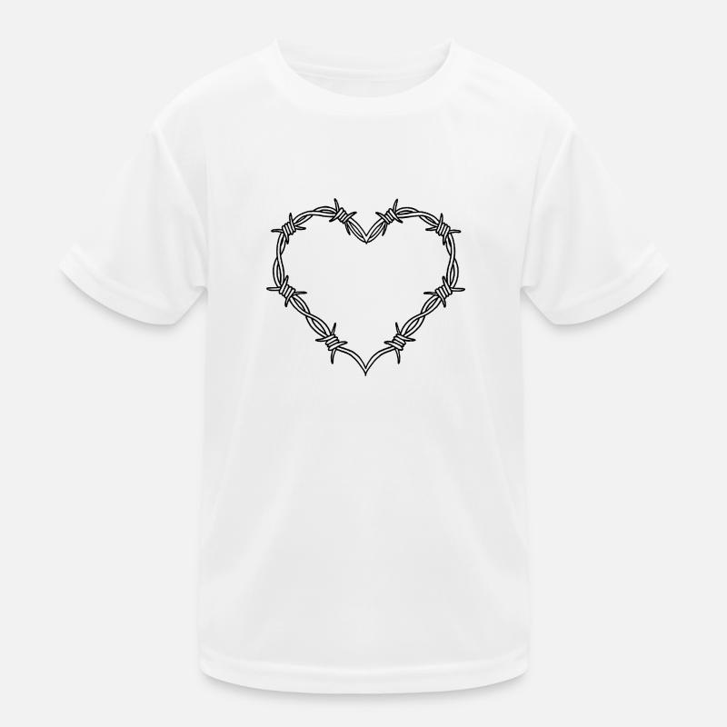 Herz - Stacheldraht Herz Kinder Funktions-T-Shirt