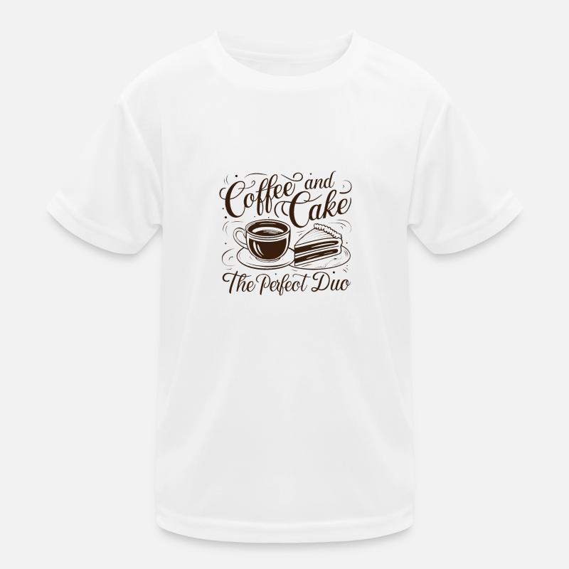 Kaffee und Kuchen – das perfekte Duo. Kinder Funktions-T-Shirt