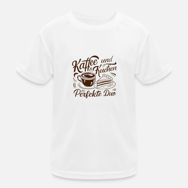 Kaffee und Kuchen – das perfekte Duo. Kinder Funktions-T-Shirt
