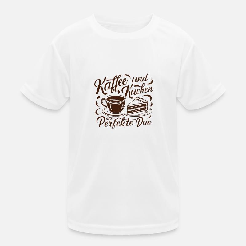 Kaffee und Kuchen – das perfekte Duo. Kinder Funktions-T-Shirt