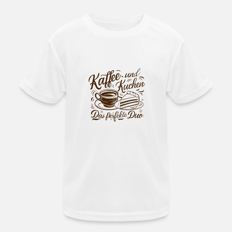 Kaffee und Kuchen – das perfekte Duo. Kinder Funktions-T-Shirt