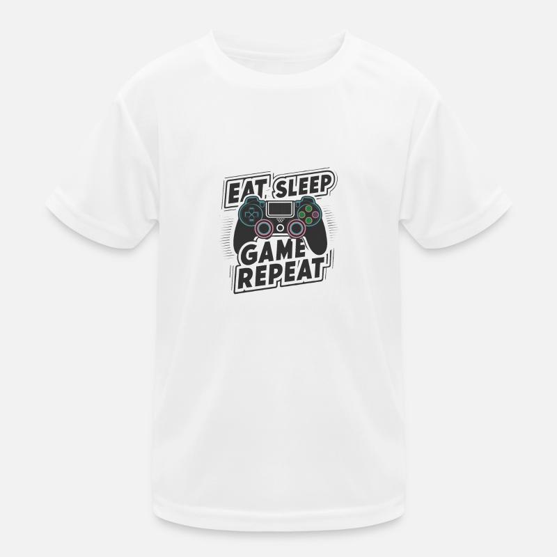 Eat, Sleep, Game, Repeat Kinder Funktions-T-Shirt