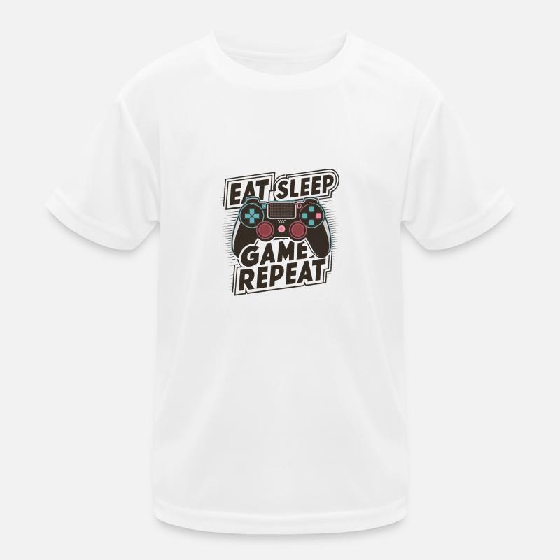 Eat, Sleep, Game, Repeat Kinder Funktions-T-Shirt