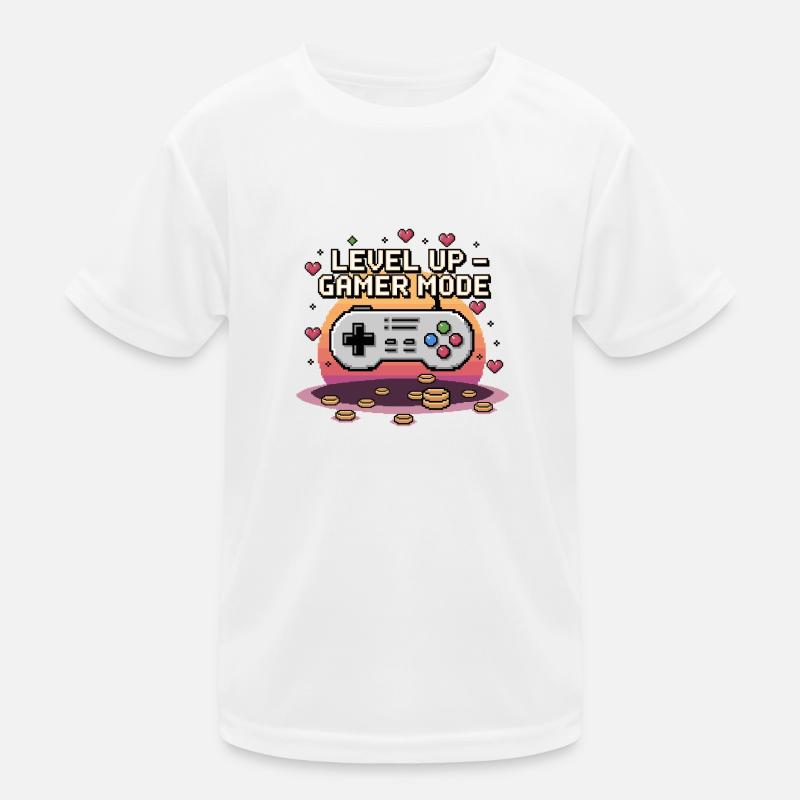 Level Up – Gamer Mode Kinder Funktions-T-Shirt