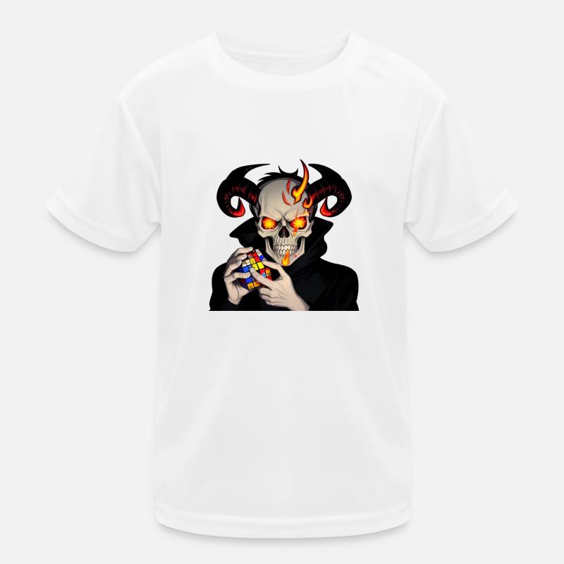 Horned skull | Solving his cursed puzzle cube Kids Functional T-Shirt