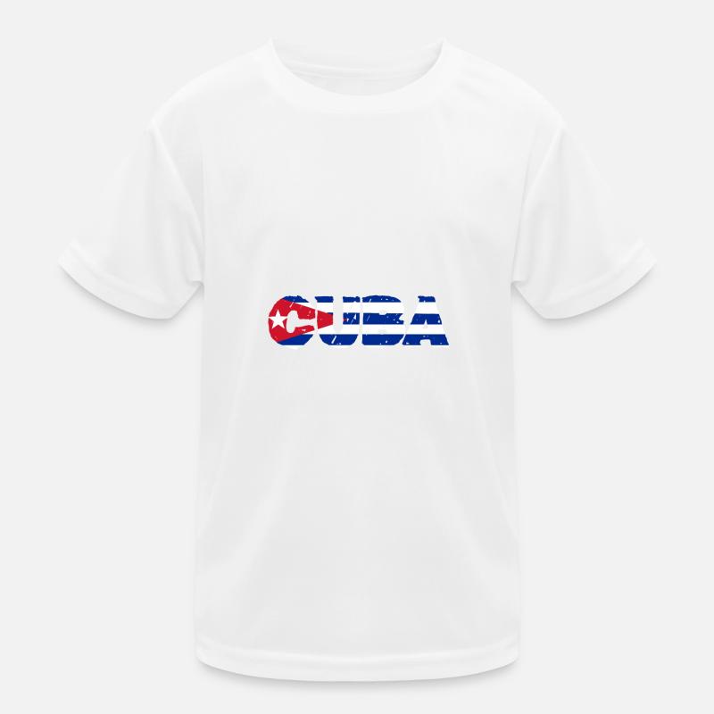 Cuba Lettering Logo National Flag Home Gift Kids Functional T-Shirt
