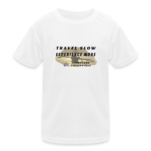 Travel slow Logo für helle Kleidung - Kinder Funktions-T-Shirt