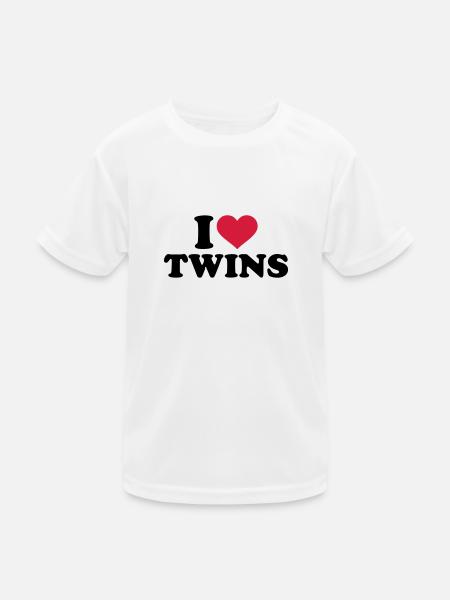 Zwillinge - Kinder Funktions-T-Shirt - Weiß - Vorne