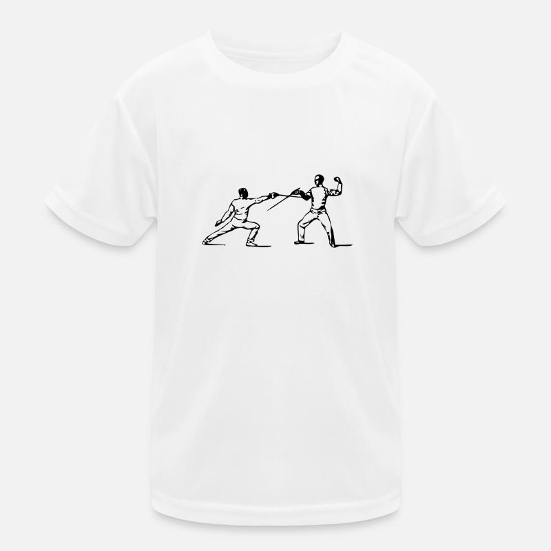 fencing fights floret sword parry samurai16 Kids Functional T-Shirt