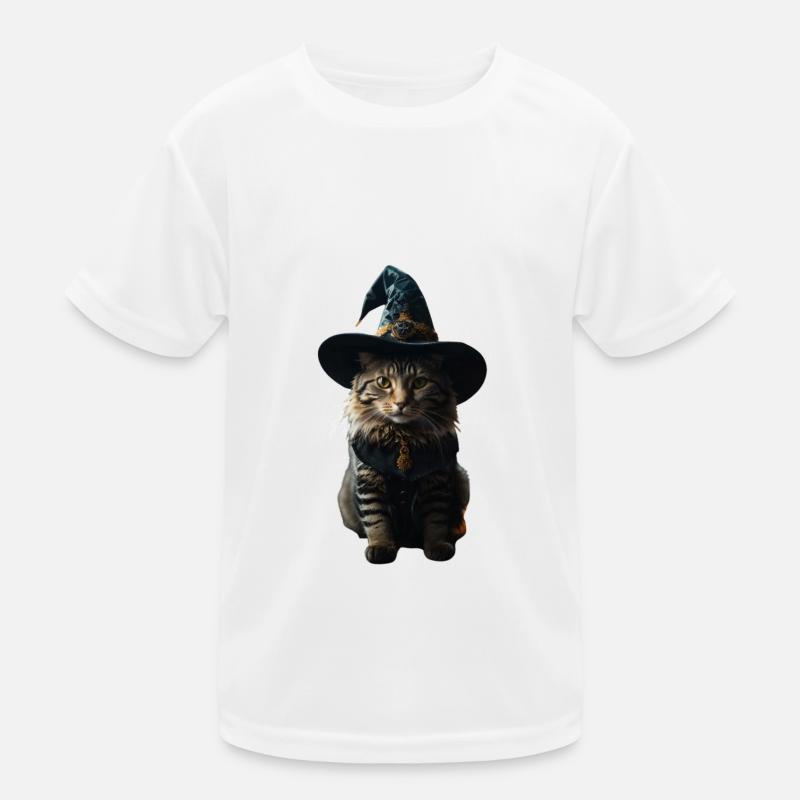 Chat sorcière Halloween T-shirt sport Enfant