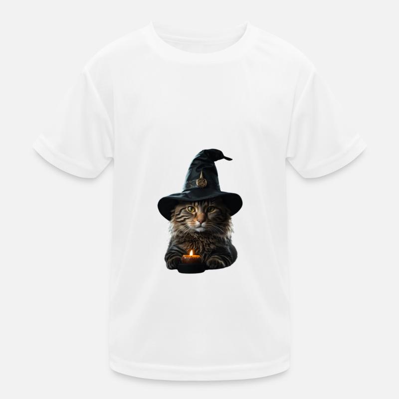 Hexenkater Halloween Kinder Funktions-T-Shirt