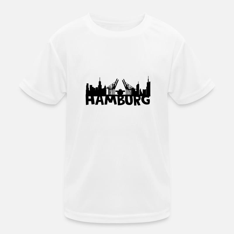 Hamburg Skyline Kinder Funktions-T-Shirt