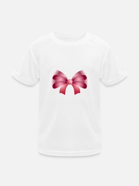 Elegante Schleife in rosa - Kinder Funktions-T-Shirt - Weiß - Vorne