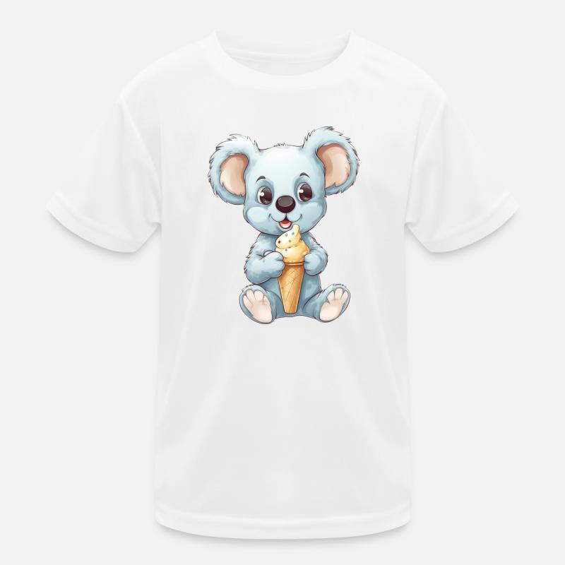 Koala Genießt Eis - Süßes Tier Design Kinder Funktions-T-Shirt