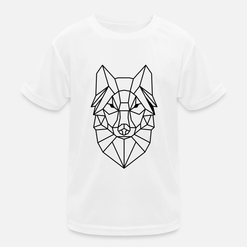 Wolf - Kinder Funktions-T-Shirt - Weiß
