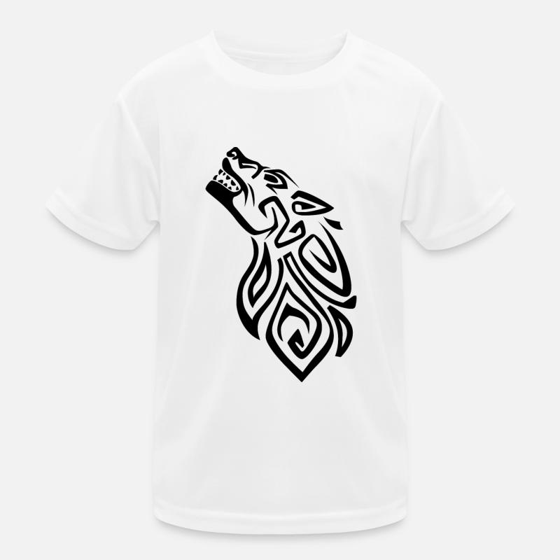 Wikinger Zeichen Fenrir Fenriswolf Wolf Kind Loki Kinder Funktions-T-Shirt