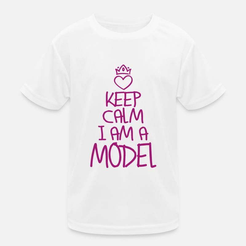 Keep Calm Model cool Model Geschenk Kinder Funktions-T-Shirt